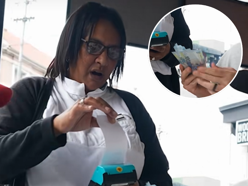 A waitress is shocked after receiving a large tip from patron
