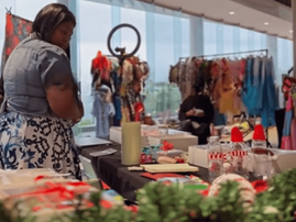 A woman shopping at the Malvern Park festive flea market