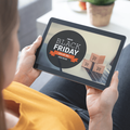 A woman shopping online for a Black Friday sale