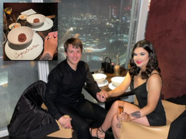 A couple fake an engagement to get freebies...