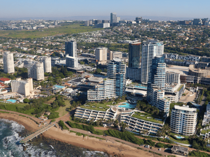 Aerial photo of Umhlanga Rocks and surrounding areas in KZN