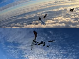 WATCH: Skydivers almost get slammed by airplane that loses control...