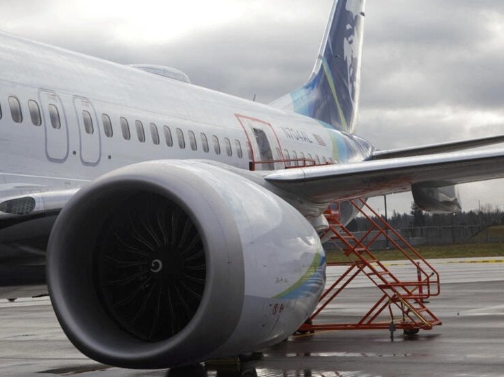 The fuselage plug area of Alaska Airlines Flight 1282 Boeing 737-9 MAX in Portland, Oregon, US January 7, 2024