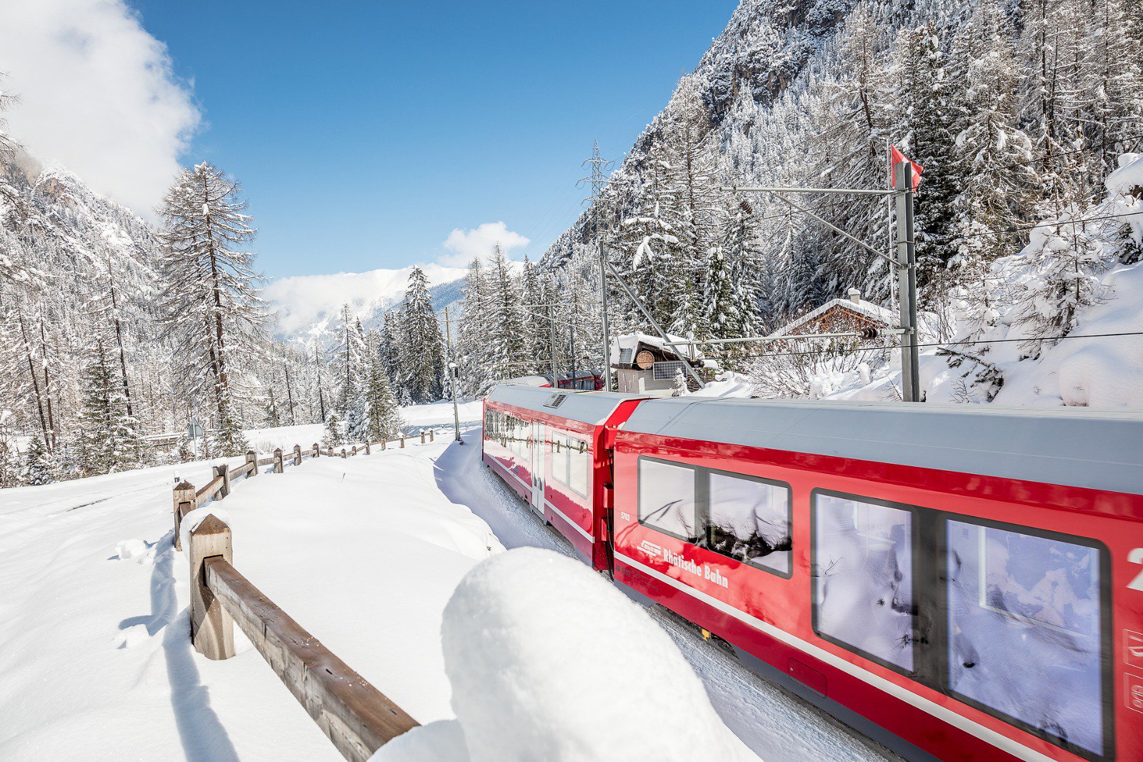 Bernina Railway Express in Switzerland