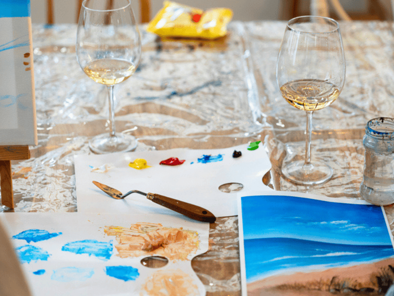 Art and wine workshop painting classes for adults