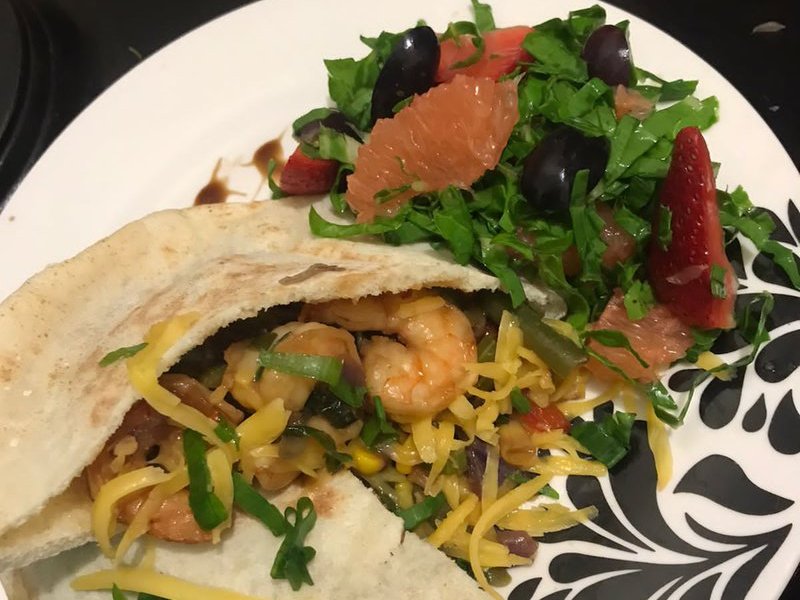 Asian shrimp in pita bread recipe