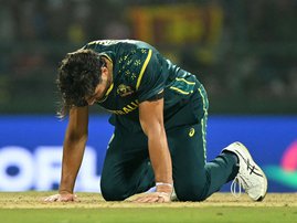 Australia's Marcus Stoinis reacts during the 2026 T20 Cricket World Cup