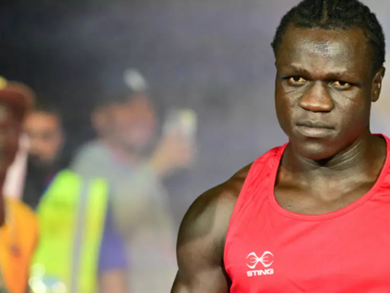 Aziz Abdul Commonwealth Games boxing bout