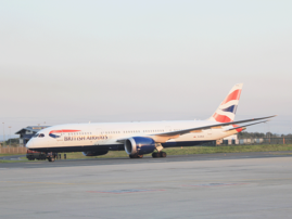 British Airways flight landing in Durban