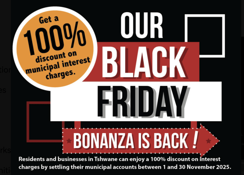BLACK FRIDAY SPECIAL CITY OF TSHWANE