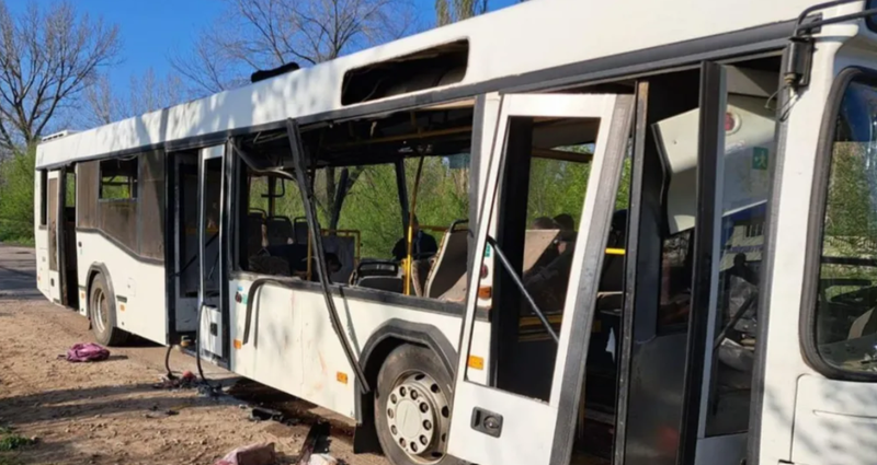 Russian attack on bus in northern Ukraine
