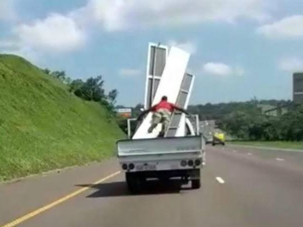 Man Blown Off Bakkie