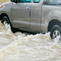 Bakkie  driving in flood water