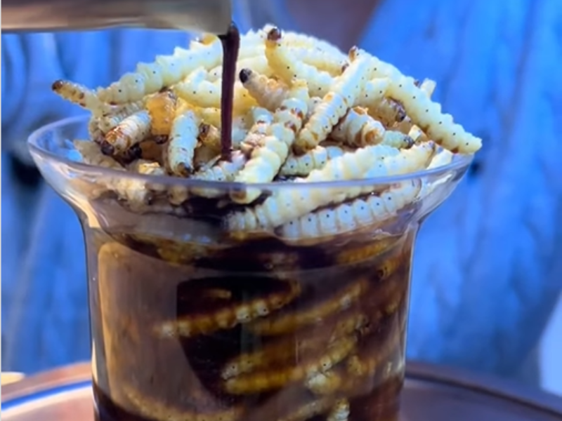 Bamboo worm infused coffee