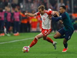 Bayern Munich striker Harry Kane against Arsenal in Champions League