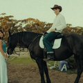 Ben Rodrigues on a horse with his girlfriend Talisha