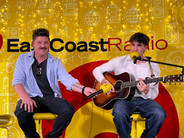Ben Rodrigues performing live at East Coast Radio sitting next to Danny Guselli