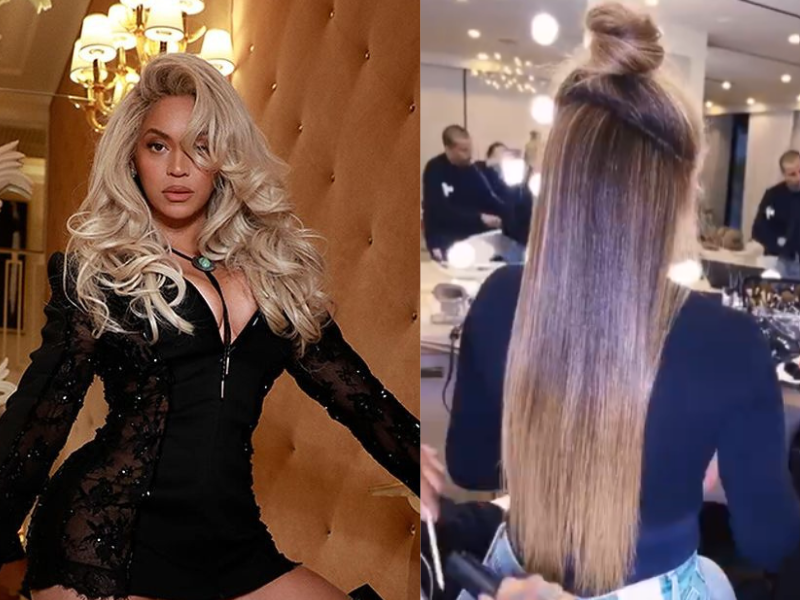 Beyonce shows off her real hair