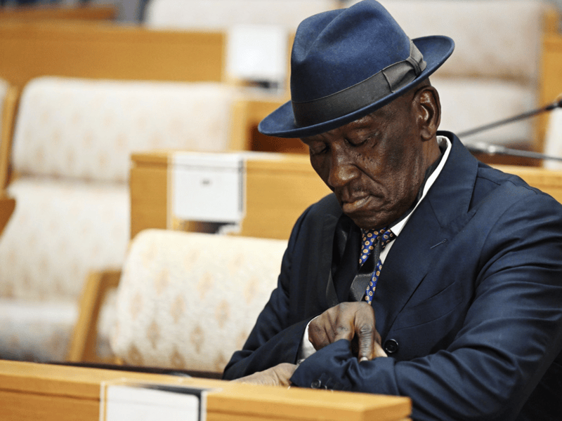 Former police minister Bheki Cele at ad hoc committee