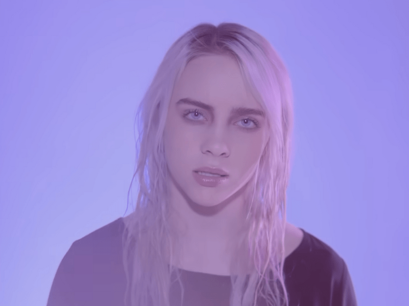 Billie Eilish with wet blonde hair