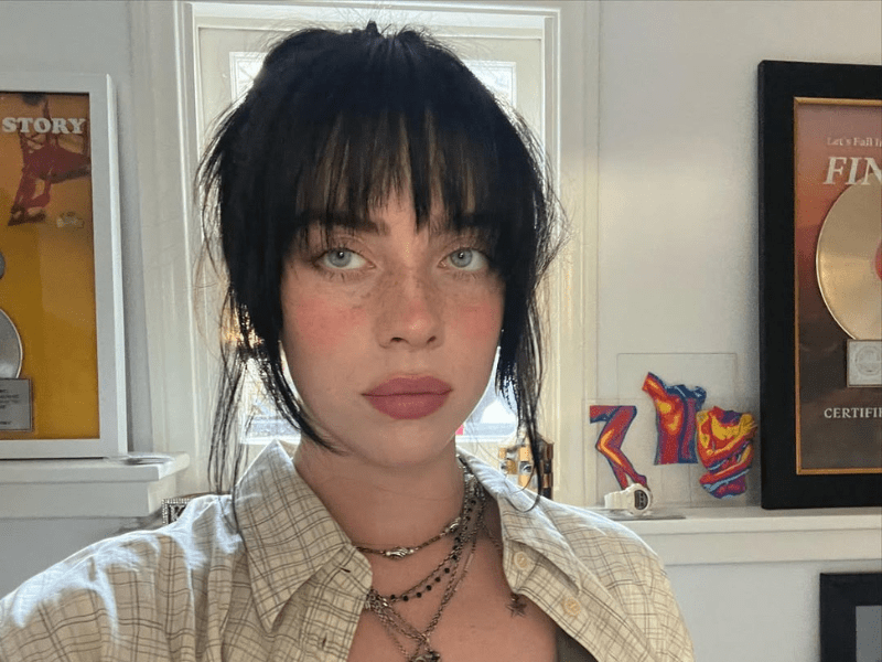 Billie Eilish with brunette hair
