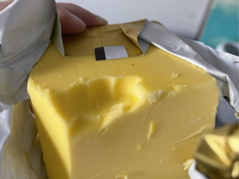 Is it acceptable to leave bite marks in the butter?