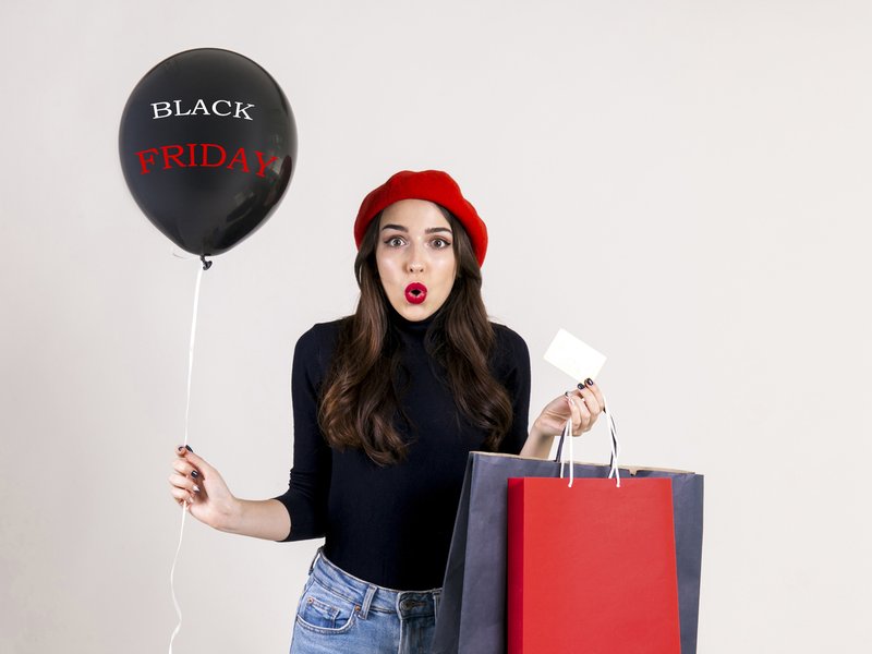 Lady shopping on Black Friday