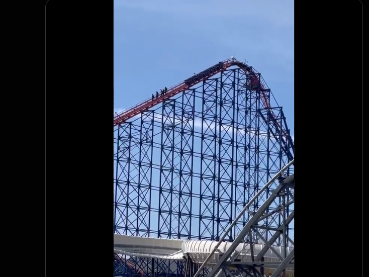 Stuck on a rollercoaster! Blackpool's 'The Big One'