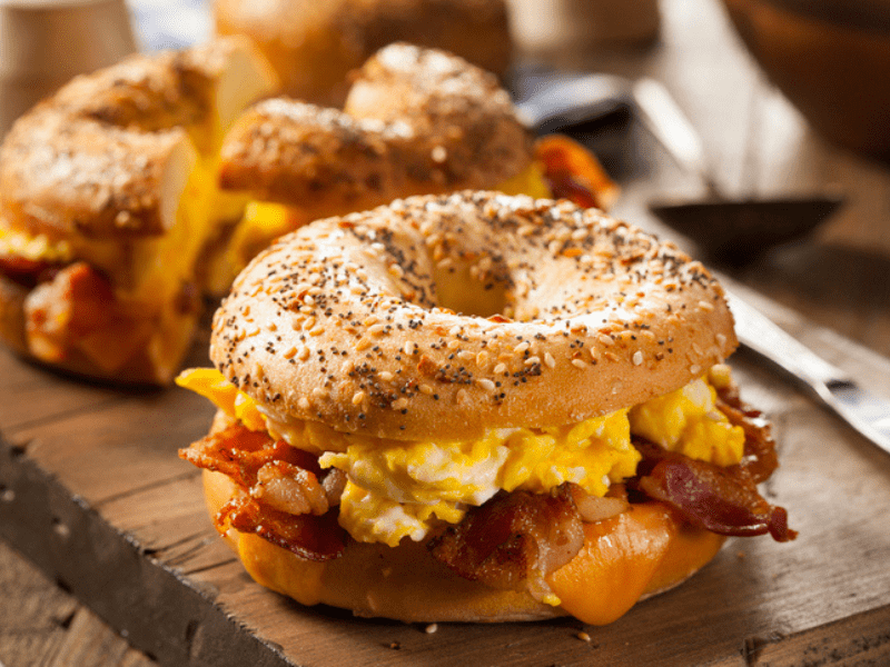 Breakfast sandwich bagel