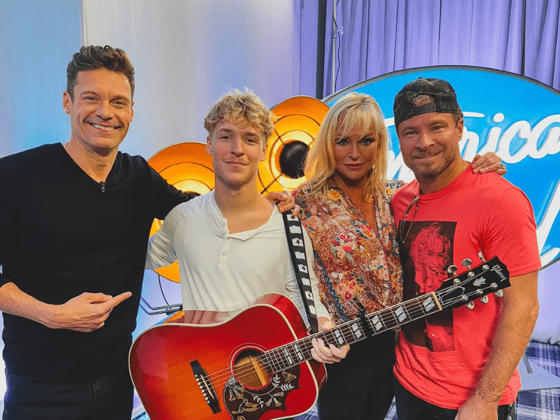Brian Littrell and his family with Ryan Seacrest