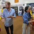 Britain's Prince Harry, Duke of Sussex, and his wife Meghan, the Duchess of Sussex, meet with volunteer first responders from Bondi Surf Bathers' Life Saving Club at Bondi Beach