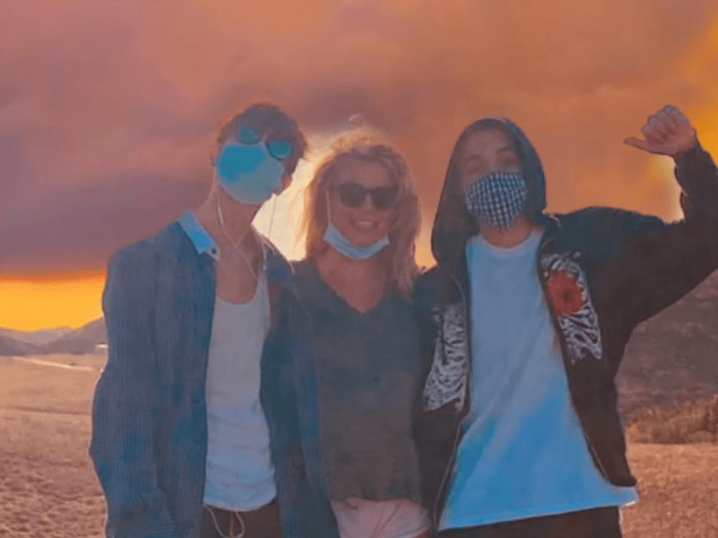 Britney Spears with her sons Sean Preston and Jayden James