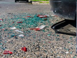 Broken glass accident