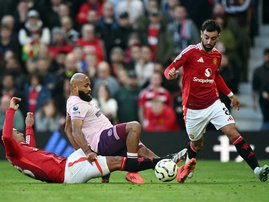 Bryan Mbeumo and Manchester United captain Bruno Fernandes