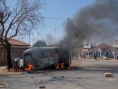 Burning taxi in Soweto August 2025
