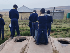 CHILDREN AT PIT TOILETS MPUMALANGA