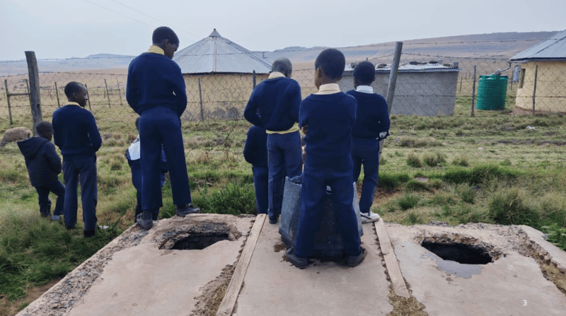CHILDREN AT PIT TOILETS MPUMALANGA