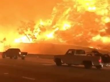 California highway fire