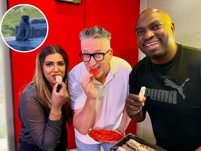 Carmen Reddy, Darren Maule, Sky Tshabalala try sweetmeats