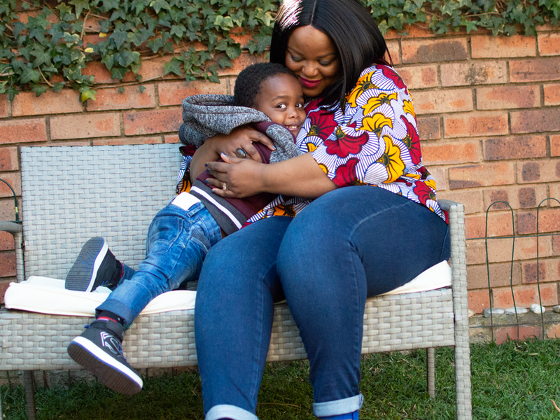 Carol Ofori & her son Sena