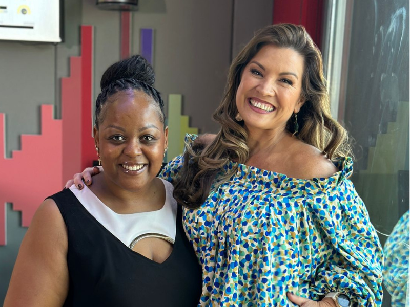 Carol Ofori and Burgette Yarlett at the East Coast Radio studios