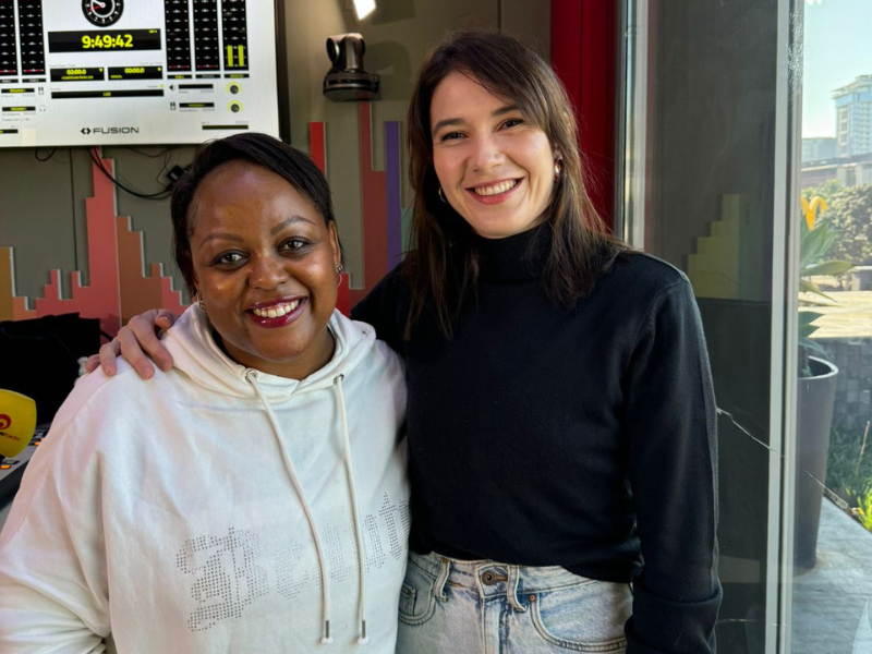 Carol Ofori and Ceileigh Niedermayr at the East Coast Radio studios