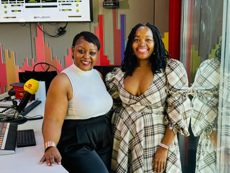 Carol Ofori and Simu Msimang at the East Coast Radio studios
