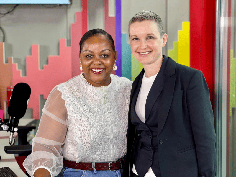 Carol Ofori and Vera Nagtegaal at the East Coast Radio studios