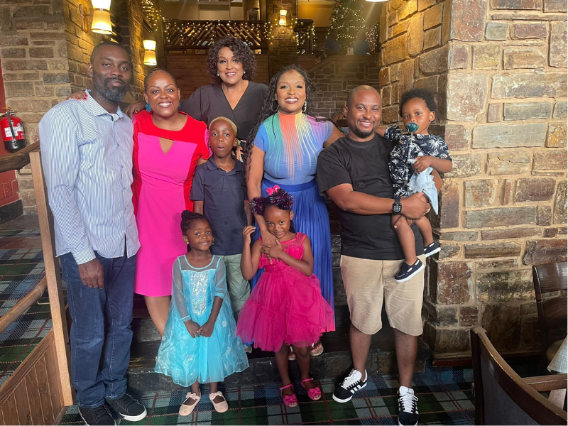 Carol Ofori and her family pose for Christmas
