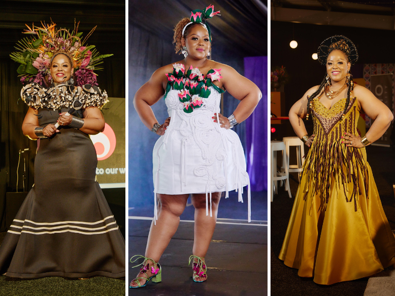Carol Ofori dressed in three different looks at the Durban July 2025