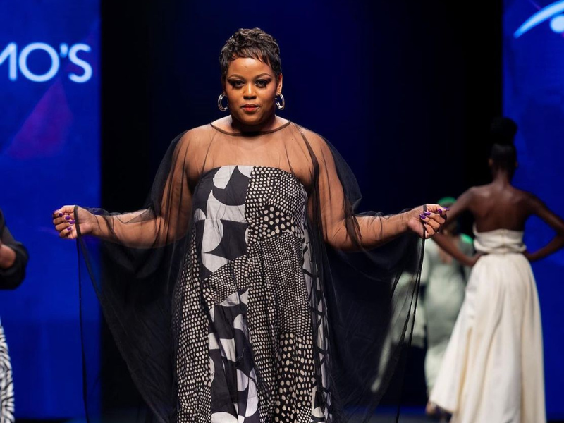 Carol Ofori modeling the runway at Durban Fashion Fair
