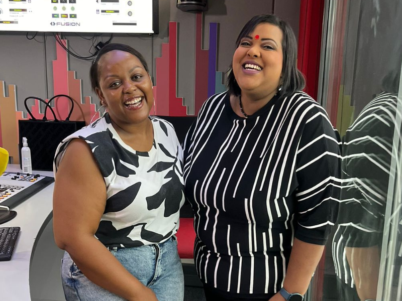Carol Ofori standing with Bash with Tash