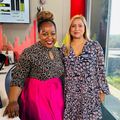 Carol Ofori stands at the East Coast Radio studios