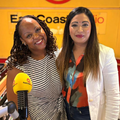 Carol Ofori stands with Cerisha Naicker at ECR studios